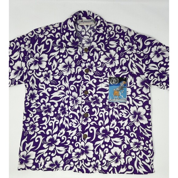 Bali Other - Uluwatitos Bali Island Boys Purple Short Sleeve Hawaiin Shirt Size 6‎